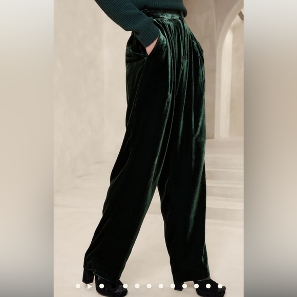 Banana Republic Pants - Banana Republic velvet pleated pants.